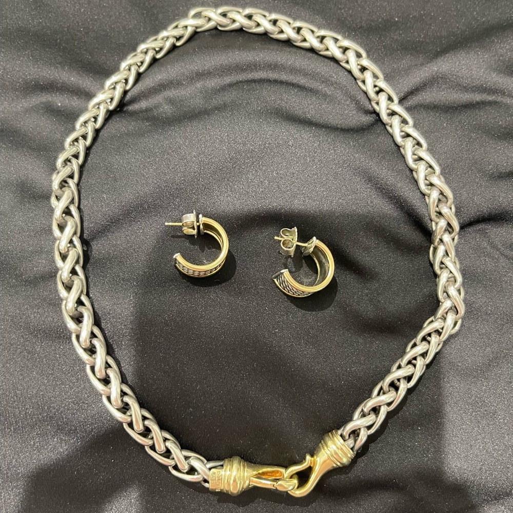 David Yurman necklace and earrings